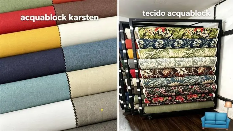 Rolos de tecido Acquablock Karsten em várias cores