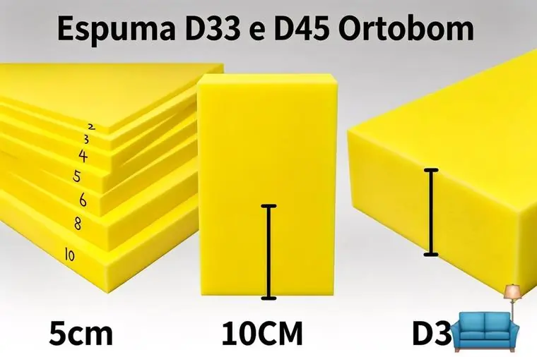 Blocos de espuma D33 e D45 Ortobom